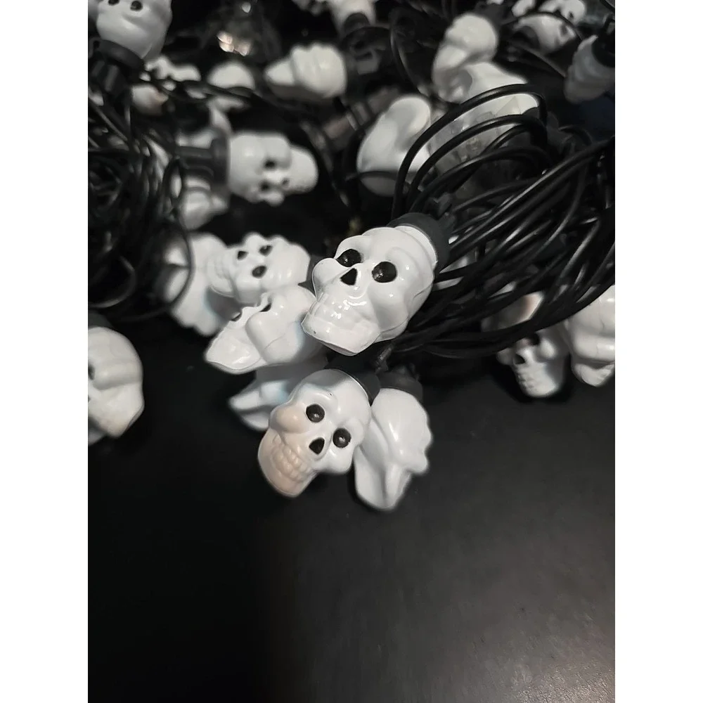 3 Strings Halloween String Light Set of 20 Each Skeleton Skull Tested Working